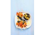 SHRIMP SKEWERS WITH OLIVES