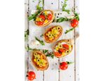 SUMMER BRUSCHETTA WITH GREEN OLIVES